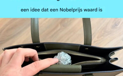 Ik draag al jaren een bal aluminiumfolie in mijn tas; Ik zag het bij een vriend thuis – een idee dat een Nobelprijs waardig is