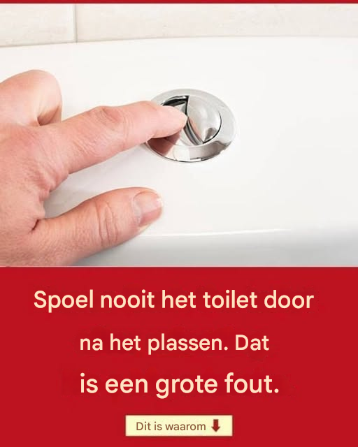 Waarom is het zo belangrijk om het toilet niet na elke reis naar het toilet door te spoelen om te urineren?