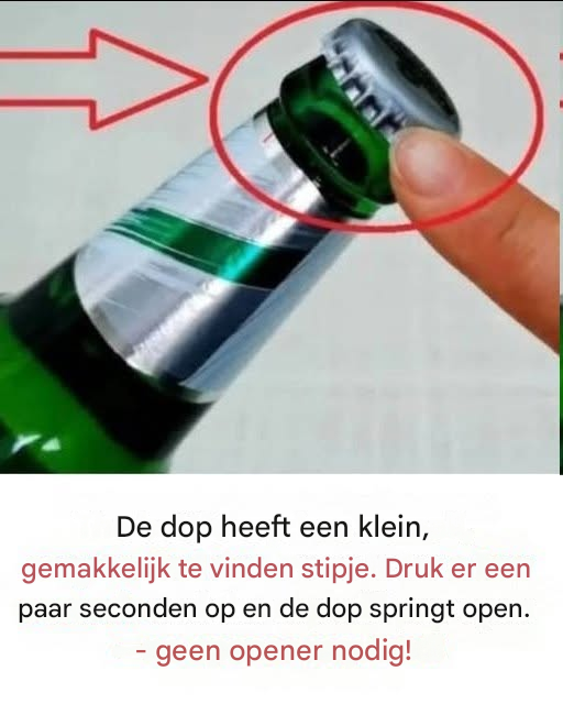 De flesdop heeft een kleine, gemakkelijk te vinden stip: de truc die je nodig had